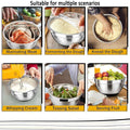 Stainless Steel Mixing Bowl Set with Black Lids, 5 Piece - view 4