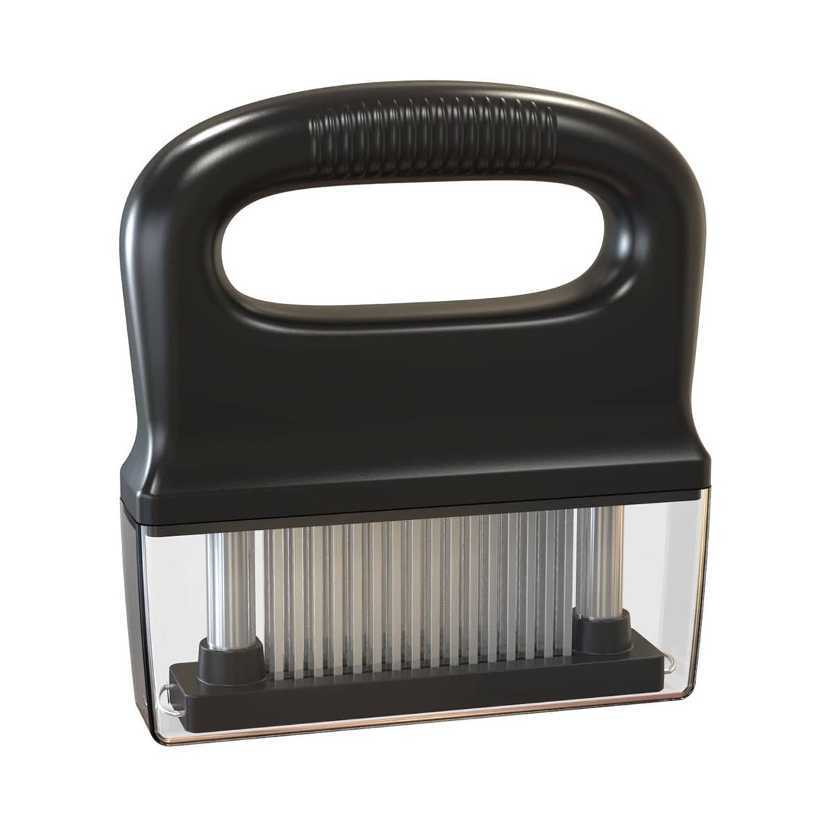 Stainless Steel Needle Meat Tenderiser with Safety Cover - Black