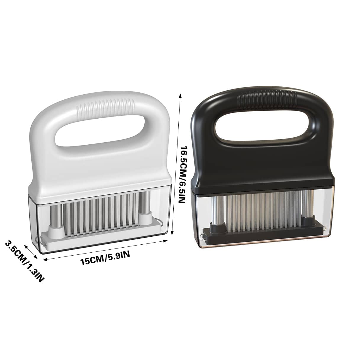 Stainless Steel Needle Meat Tenderiser with Safety Cover - Black - view 4