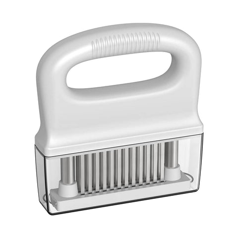 Stainless Steel Needle Meat Tenderiser with Safety Cover - White