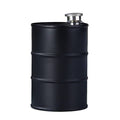 Stainless Steel Oil Drum Hip Flask, 750 ml Camping Flask - Black