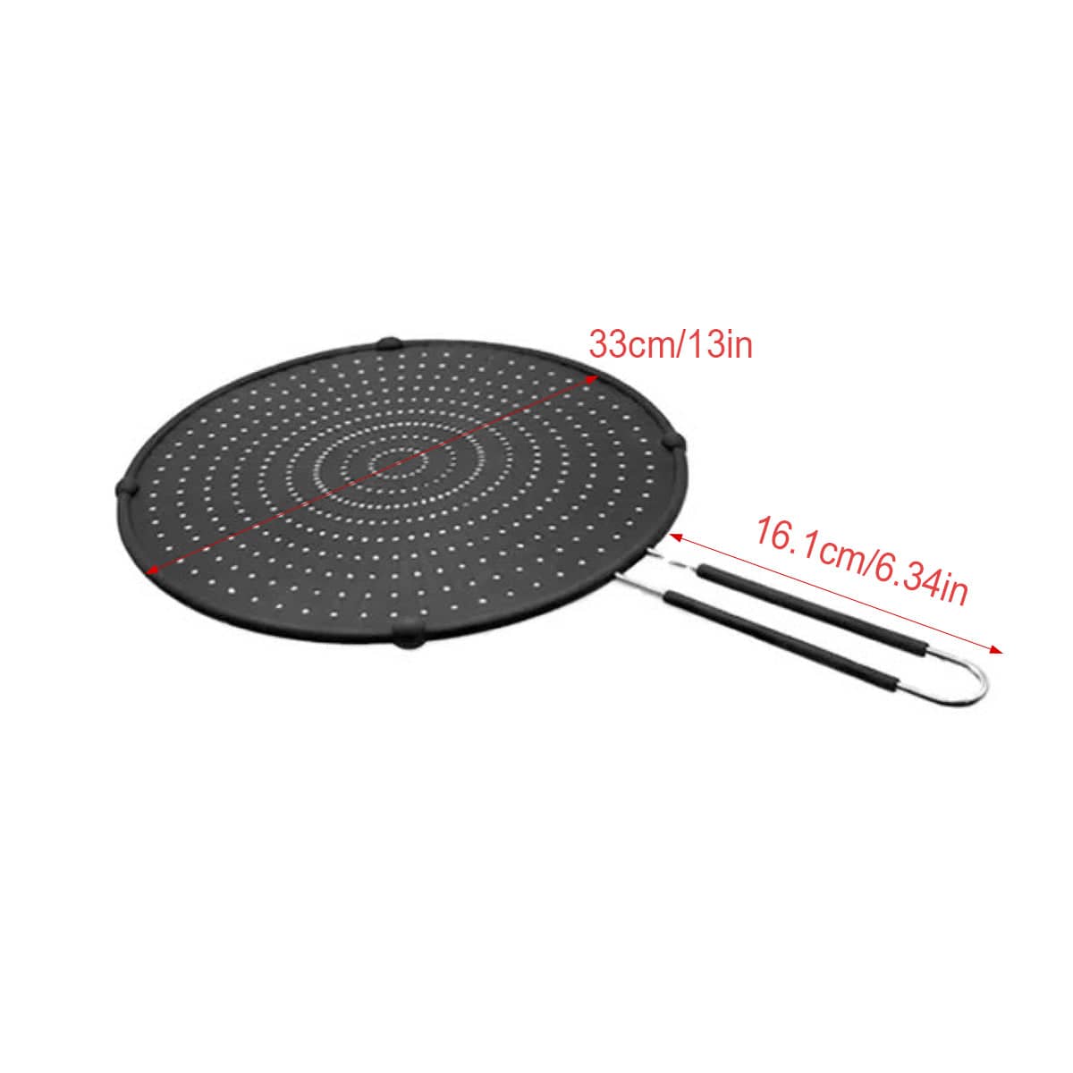Stainless Steel Oil Splash Guard Screen for Frying Pans, Black, 33 cm - view 3
