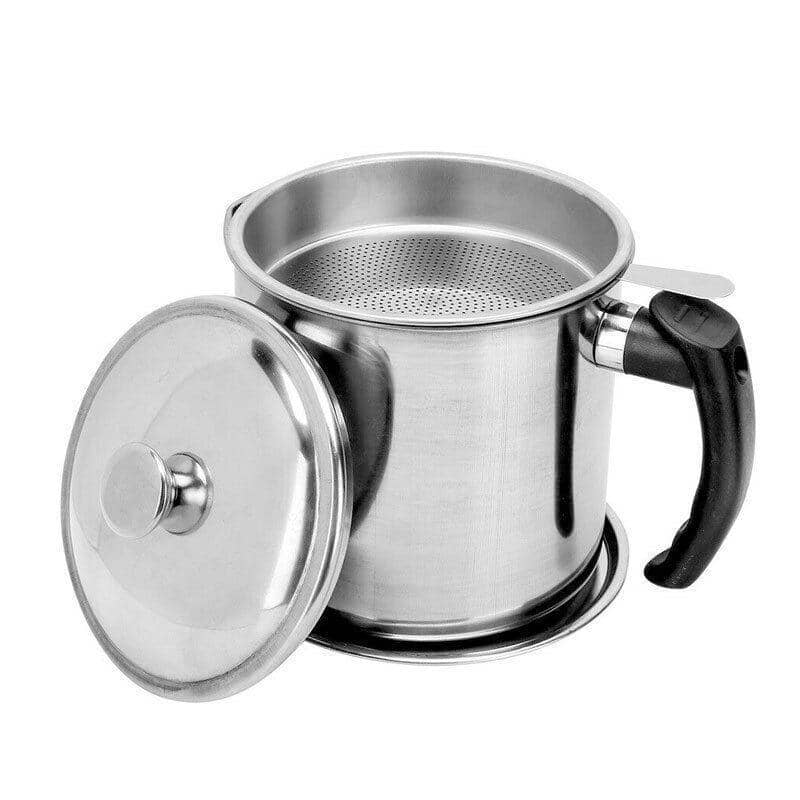 Stainless Steel Oil Strainer Pot with Fine Mesh Filter, 1.8 L Capacity - view 3