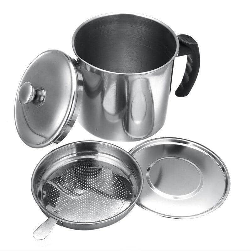 Stainless Steel Oil Strainer Pot with Fine Mesh Filter, 1.8 L Capacity - view 5