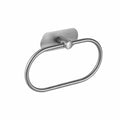 Stainless Steel Oval Hand Towel Ring with Adhesive Backing - Silver