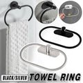 Stainless Steel Oval Hand Towel Ring with Adhesive Backing - Silver - view 2