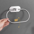 Stainless Steel Oval Hand Towel Ring with Adhesive Backing - Silver - view 5