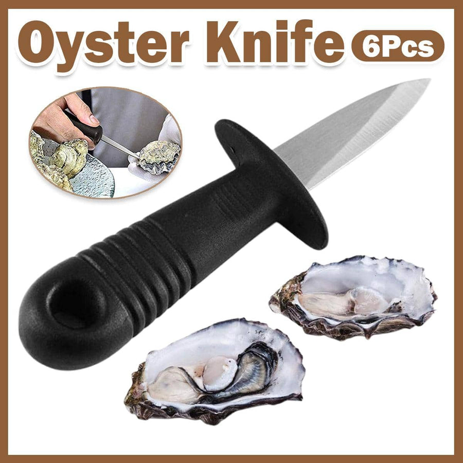 Stainless Steel Oyster Knife Set with Non-Slip Handle, Pack of 6