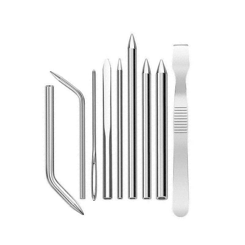 Stainless Steel Paracord Weaving and Lacing Tool Set - 9 Pieces