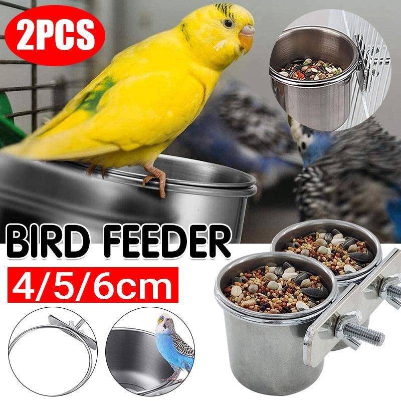 Stainless Steel Parrot Feeder Bowls for Bird Cages - 6 cm Diameter, Pack of 2 - view 2