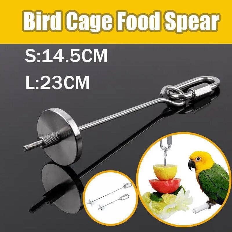 Stainless Steel Parrot Food Skewer Fruit Holder for Bird Cages - Small (14.5 cm) - view 2