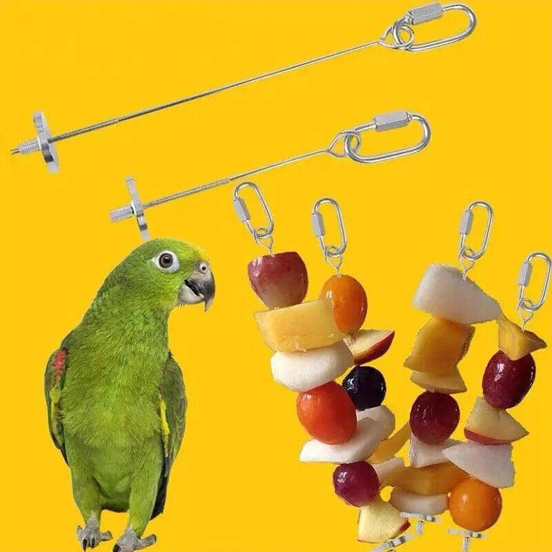 Stainless Steel Parrot Food Skewer Fruit Holder for Bird Cages - Small (14.5 cm) - view 4