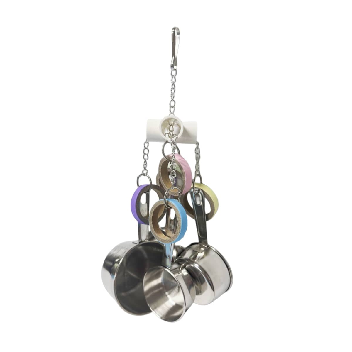Stainless Steel Parrot Toy with Bell and Paper Rings for Birdcages - view 2