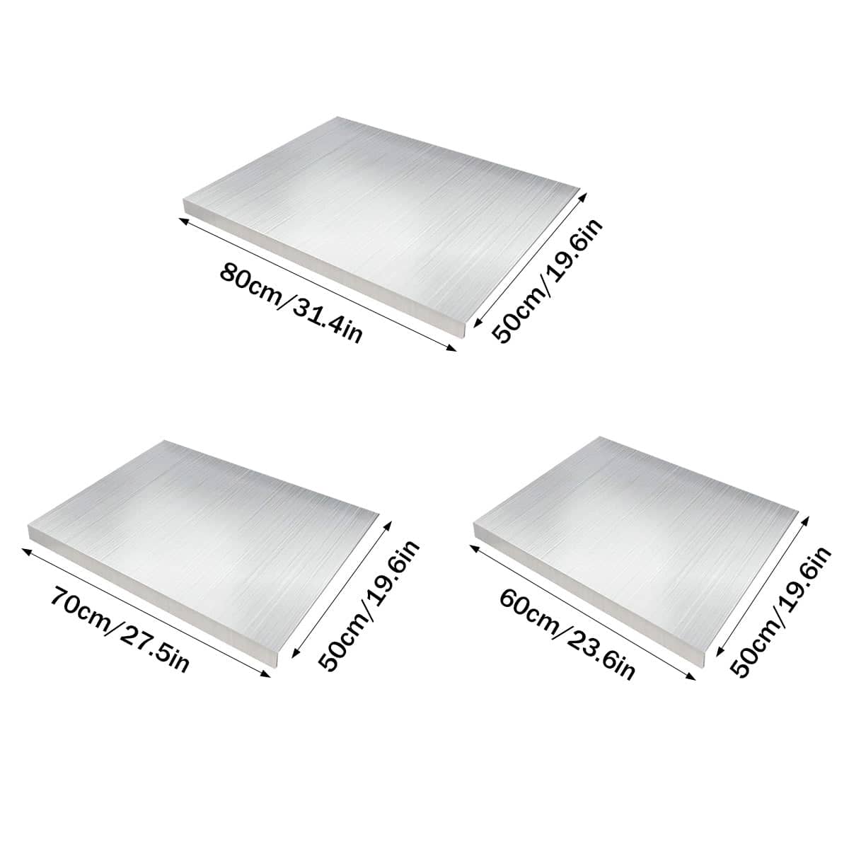 Stainless Steel Pastry Board - 50 x 70cm, Counter Hook Lip - view 4