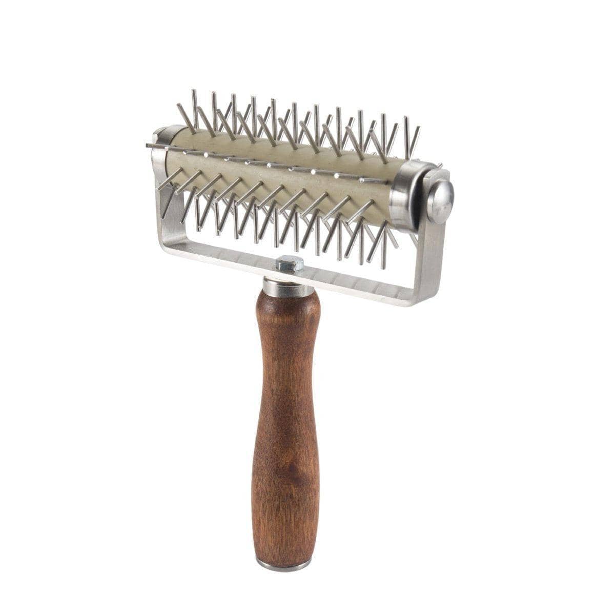 Stainless Steel Pizza Dough Hole Punch Roller with Wooden Handle - view 2