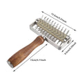 Stainless Steel Pizza Dough Hole Punch Roller with Wooden Handle - view 3