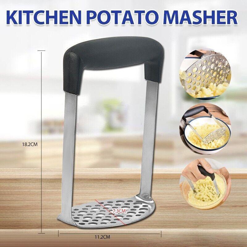 Stainless Steel Potato Masher with Wide Mesh Head and Comfort Handle