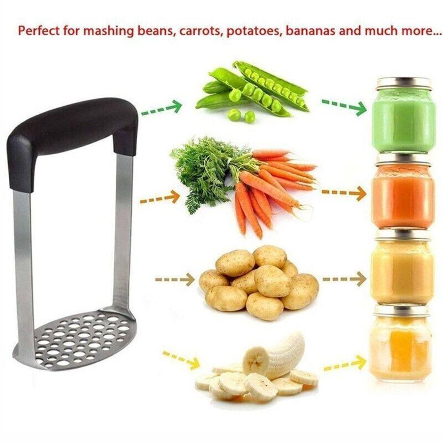 Stainless Steel Potato Masher with Wide Mesh Head and Comfort Handle - view 5