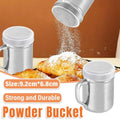 Stainless Steel Powder Shaker with Mesh Lid, 8 x 6cm - Silver