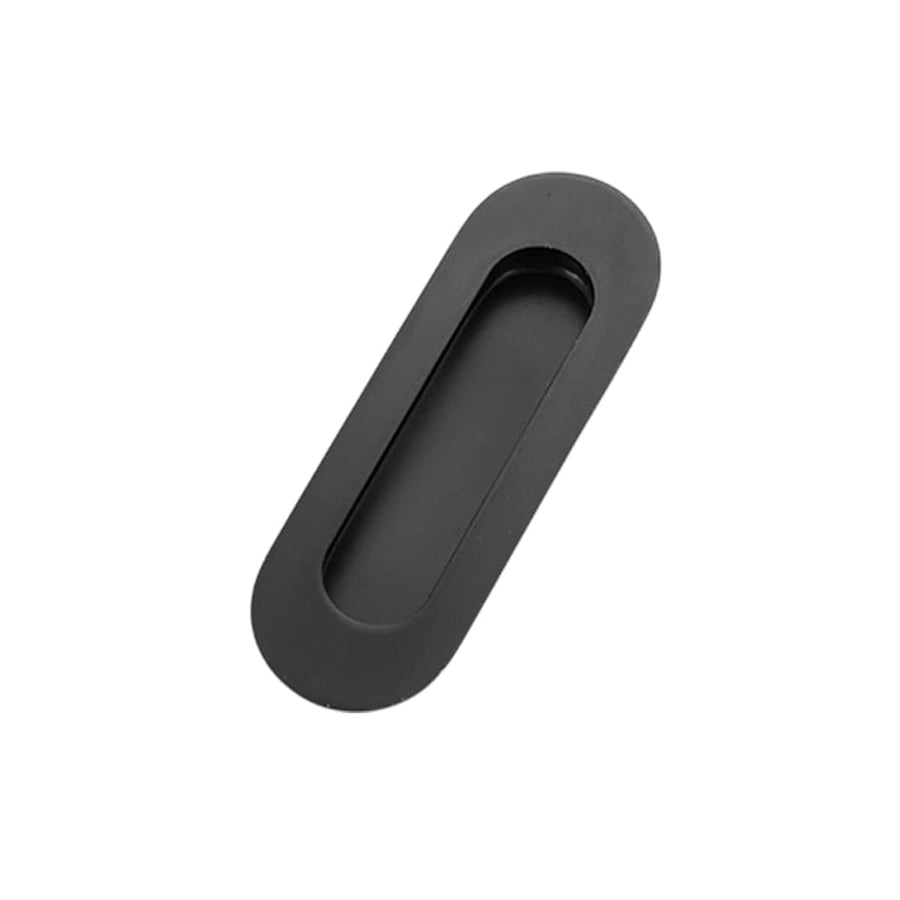 Stainless Steel Recessed Cabinet Handle for Drawers and Doors - Black, Round Style