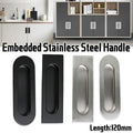 Stainless Steel Recessed Cabinet Handle for Drawers and Doors - Black, Round Style - view 2