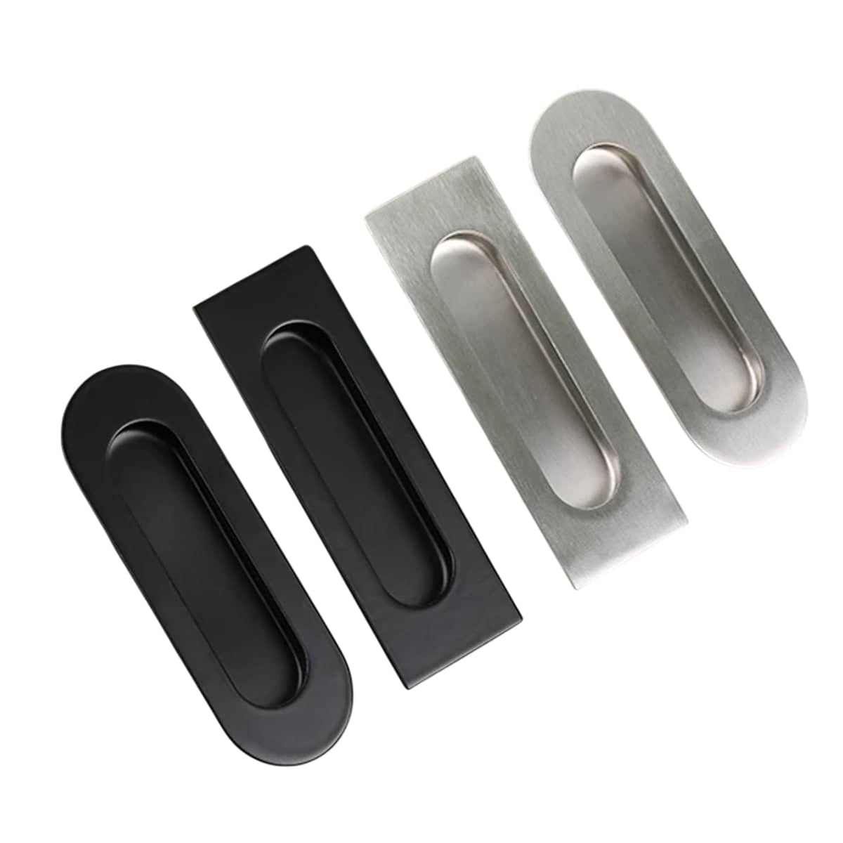 Stainless Steel Recessed Cabinet Handle for Drawers and Doors - Black, Round Style - view 3