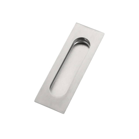 Stainless Steel Recessed Cabinet Handle for Drawers and Doors - Silver, Square Style