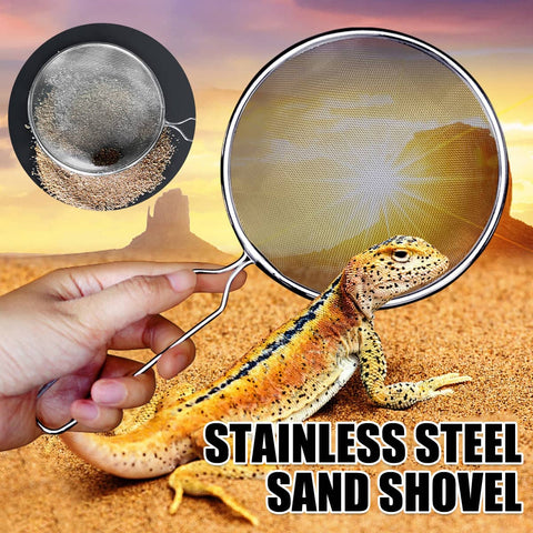 Stainless Steel Reptile Sand Shovel for Terrarium Substrate Cleaning