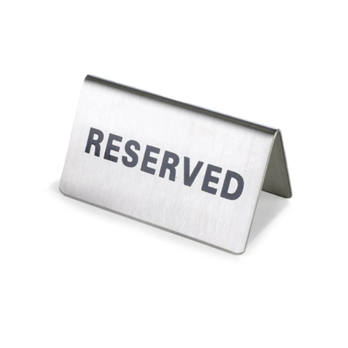 Stainless Steel Reserved Table Signs Pack of 6 Tent Style - view 2