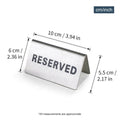 Stainless Steel Reserved Table Signs Pack of 6 Tent Style - view 3