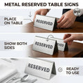 Stainless Steel Reserved Table Signs Pack of 6 Tent Style - view 4