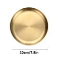 Stainless Steel Round Serving Plate Set of 8 Gold 20 cm Korean Style - view 3