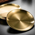Stainless Steel Round Serving Plate Set of 8 Gold 20 cm Korean Style - view 5