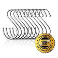 Stainless Steel S Hooks for Kitchen, Wardrobe and Plants - Medium (8cm), 10PCS - view 4