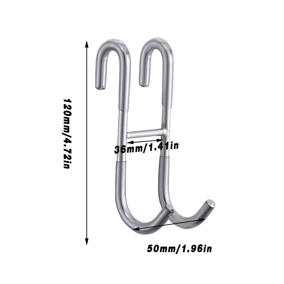 Stainless Steel S-Shape Double Hooks, 4 Pack, Silver - view 3
