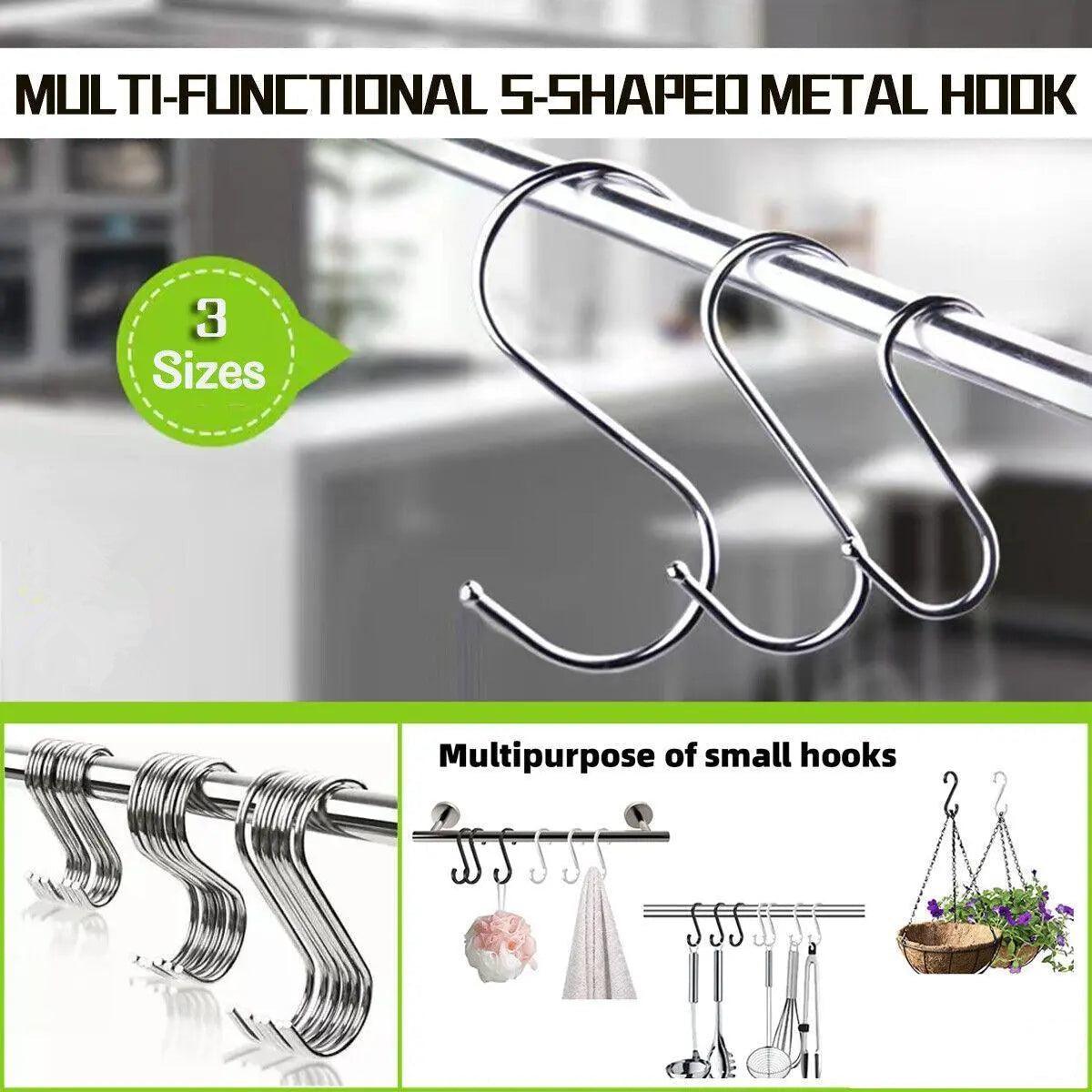 Stainless Steel S Shape Hooks - Large 12 cm, Pack of 20 - view 2
