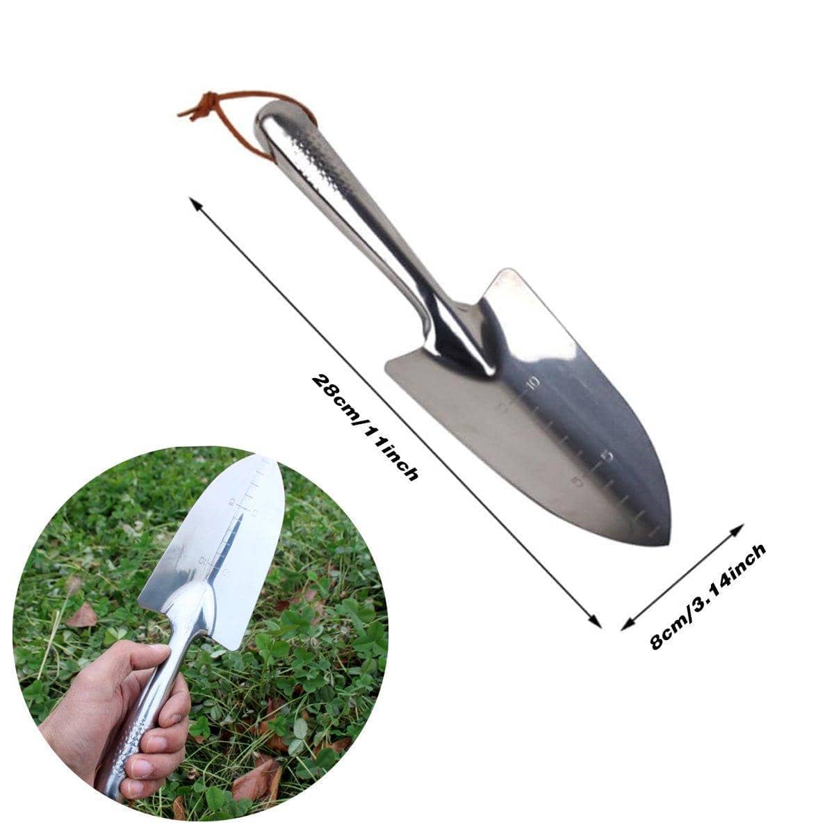 Stainless Steel Scale Spade Gardening Shovel for Succulents and Small Gardens - view 3
