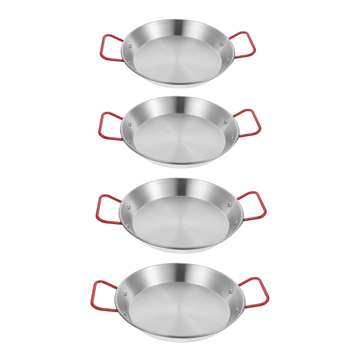 Stainless Steel Seafood Plate with Red Handles - 28 cm Diameter - view 3