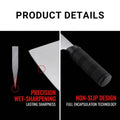 Stainless Steel Slicing Kitchen Knife 315 mm Blade Black Ribbed Handle - view 4
