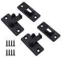 Stainless Steel Sliding Door Lock Hasp, 90 Degree - Black, Pack of 2