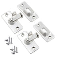 Stainless Steel Sliding Door Lock Hasp, 90 Degree - Silver, Pack of 2