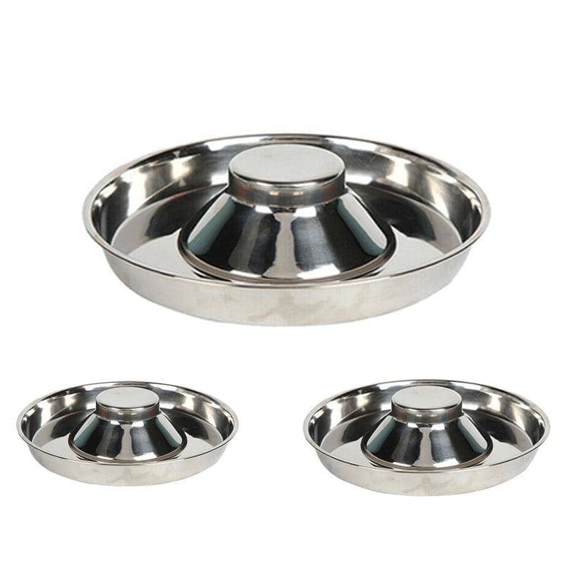 Stainless Steel Slow Feeder Pet Bowl - Medium (30 cm) - view 3