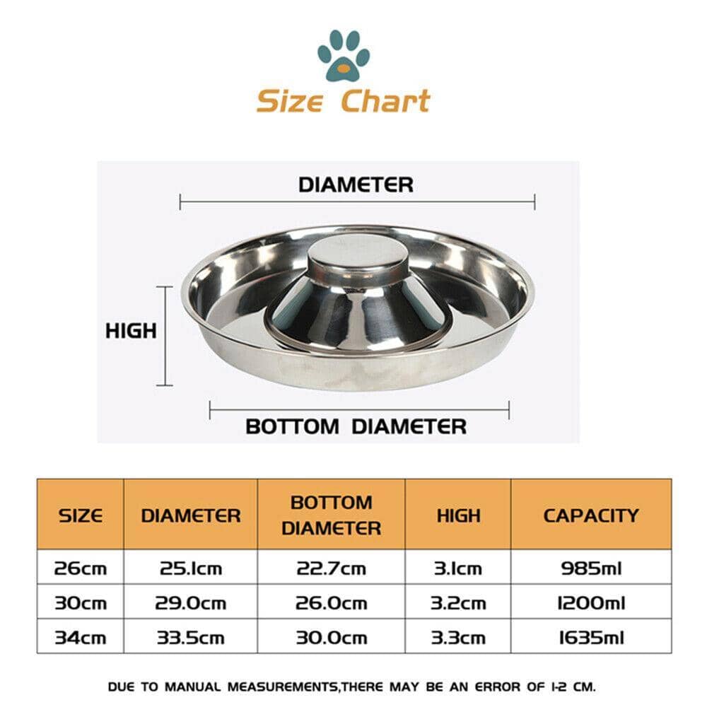 Stainless Steel Slow Feeder Pet Bowl - Medium (30 cm) - view 4
