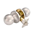 Stainless Steel Spherical Door Knob, Keyless Passage - Silver