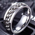 Stainless Steel Spinner Fidget Ring with Rotating Chain, Size 13 - Silver - view 5