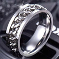 Stainless Steel Spinner Ring, 8 mm Band, Size 8 - Black Chain - view 5