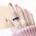 Stainless Steel Spinner Ring with Chain, 8mm Wide, Size 12 - Black - view 4