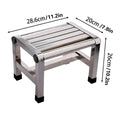 Stainless Steel Square Stool Waterproof Anti Slip Bathroom Stool, Silver - view 3