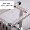 Stainless Steel Square Stool Waterproof Anti Slip Bathroom Stool, Silver - view 4