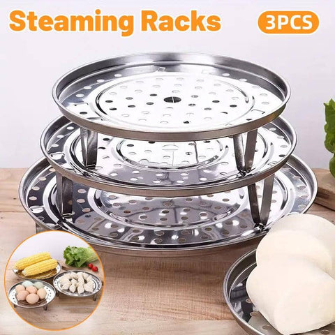 Stainless Steel Steamer Basket Set, 3 Piece, 20 cm, 24 cm, 28 cm